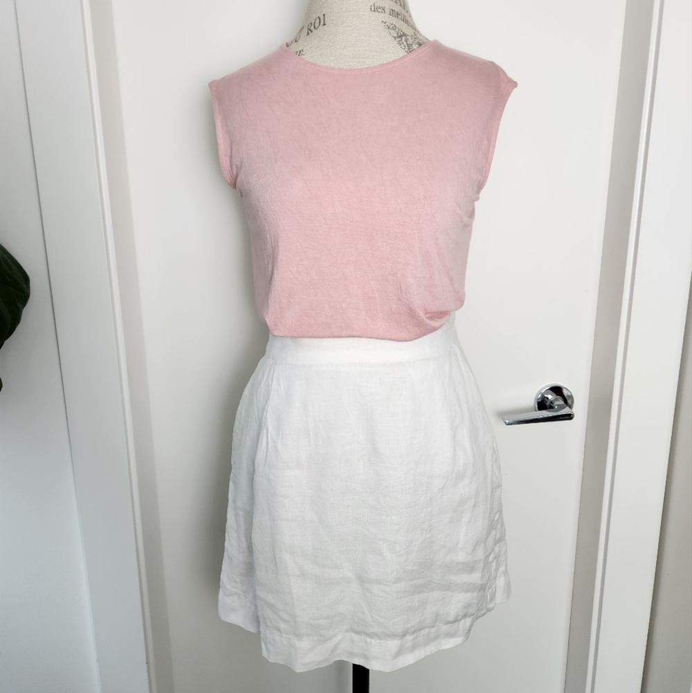 Assembly Label White Linen Skirt